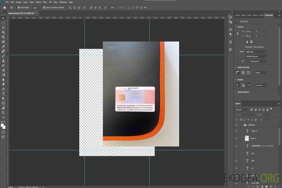 Carte de permis de séjour en Italie (soggiorno) photolook RETOUR template
